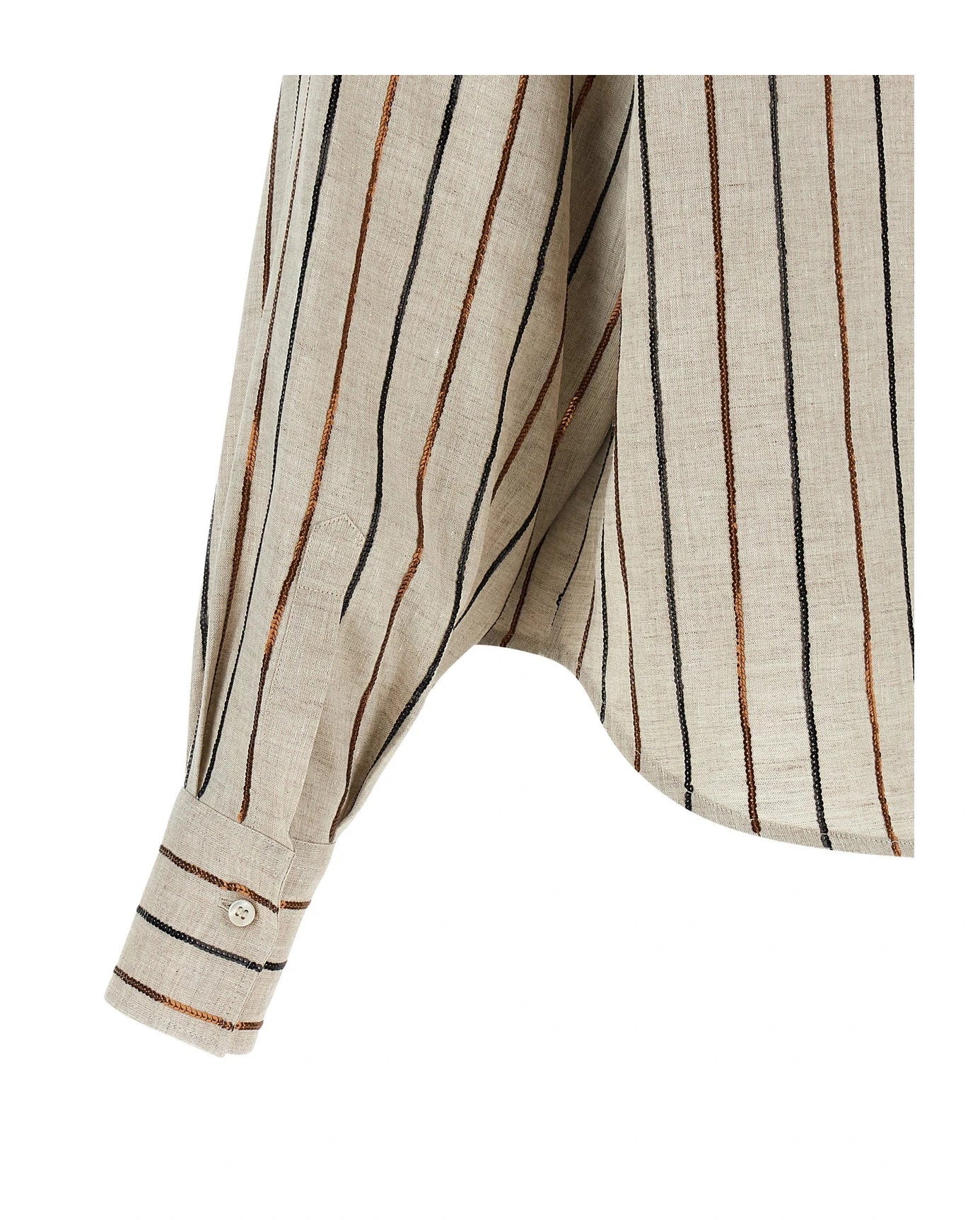 Brunello Cucinelli Dress Shirt in beige, Linen — view 4