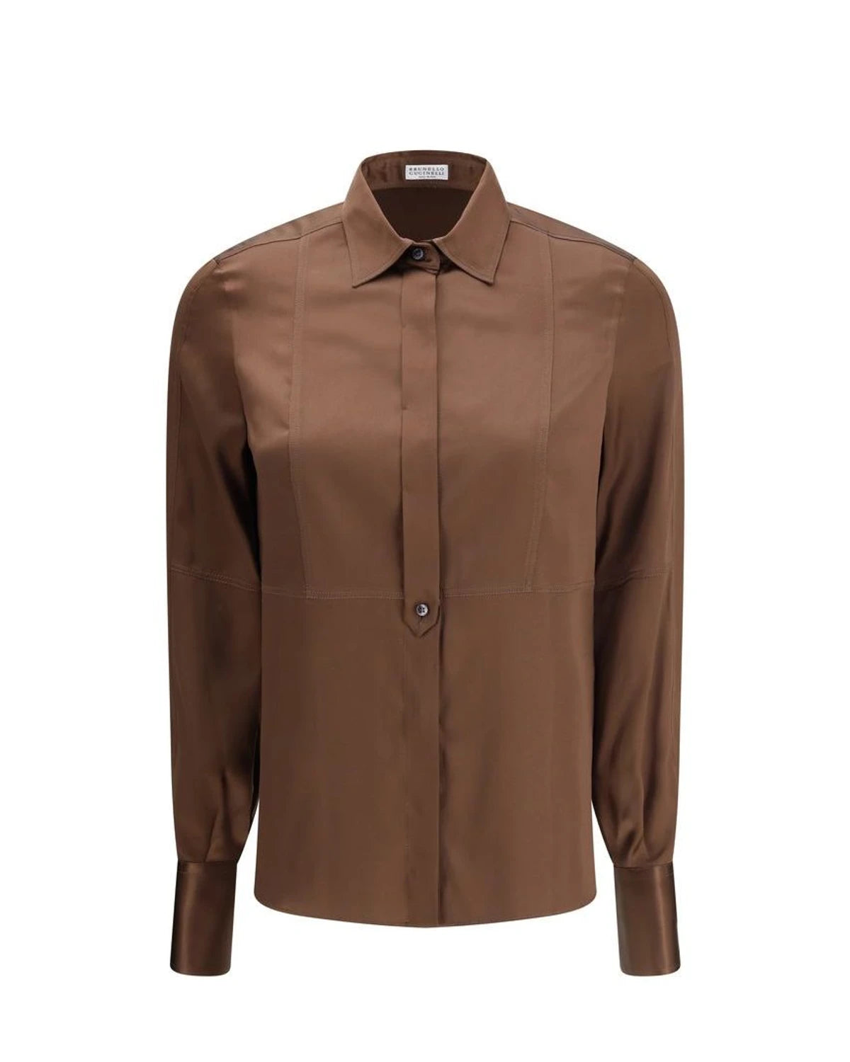 Brunello Cucinelli Dress Shirt in brown, Silk