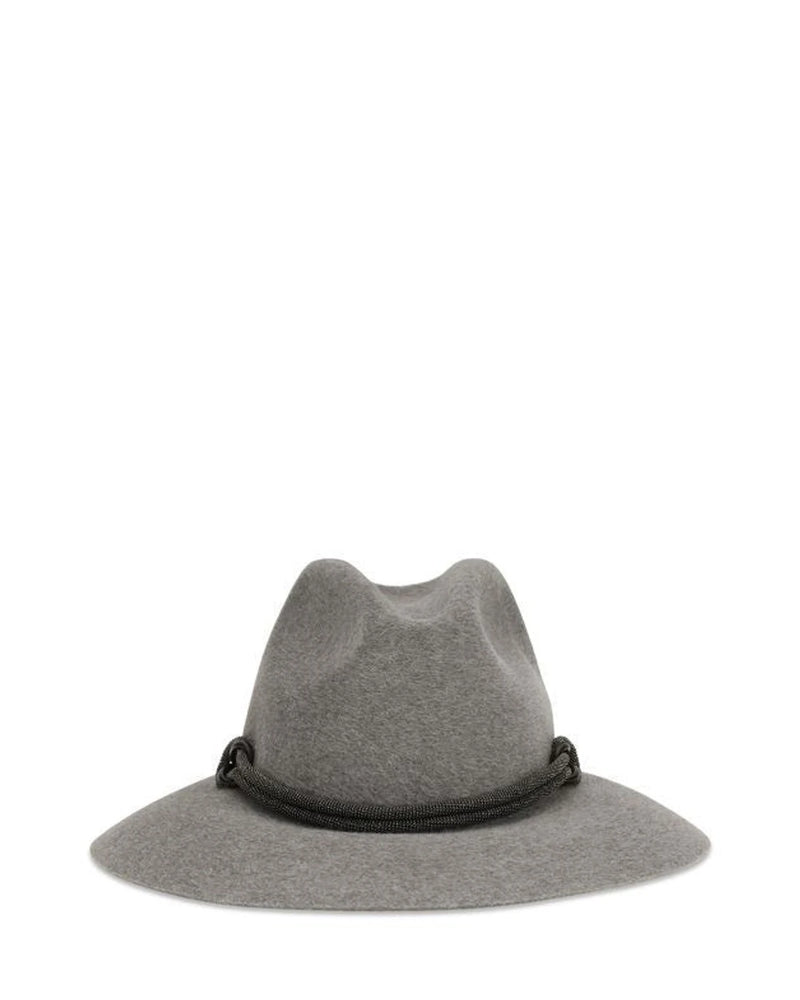 Brunello Cucinelli Fedora in gray, Felt