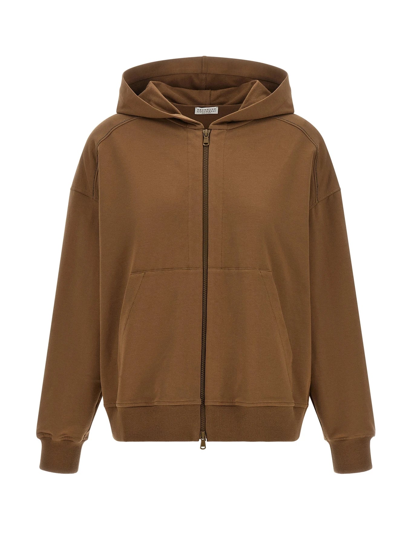 Brunello Cucinelli Hoodie in brown, Cotton