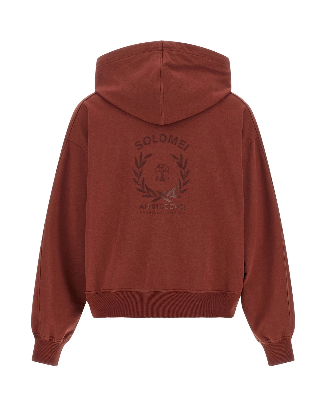 Brunello Cucinelli Hoodie in red, Cotton — view 2