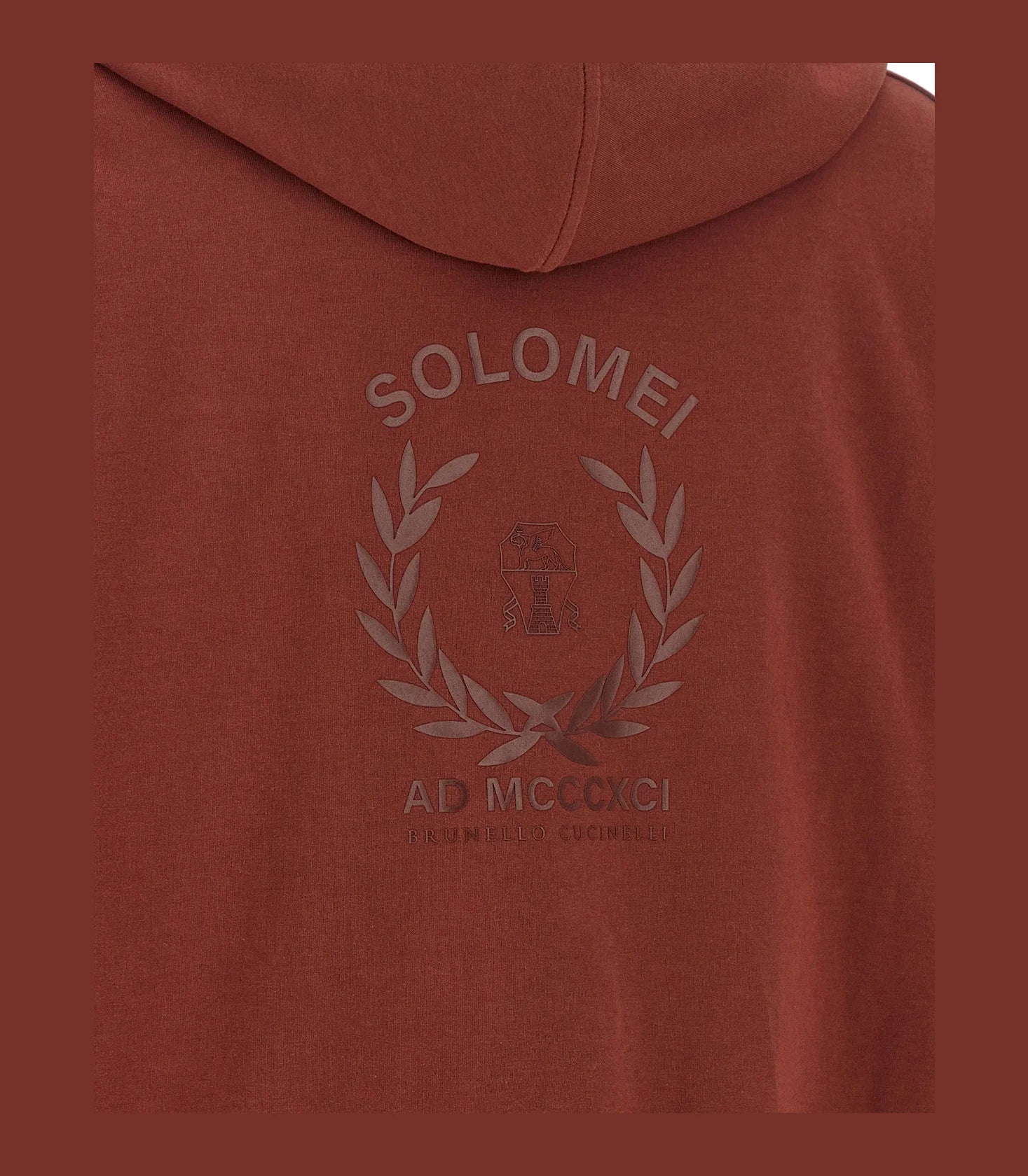 Brunello Cucinelli Hoodie in red, Cotton — view 4