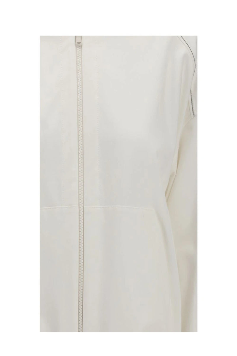 Brunello Cucinelli Hoodie in white, Cotton — view 3