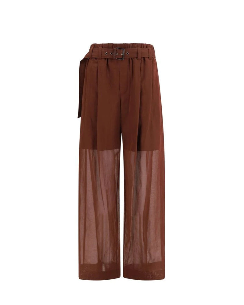 Brunello Cucinelli Palazzo Pant in brown, Cotton