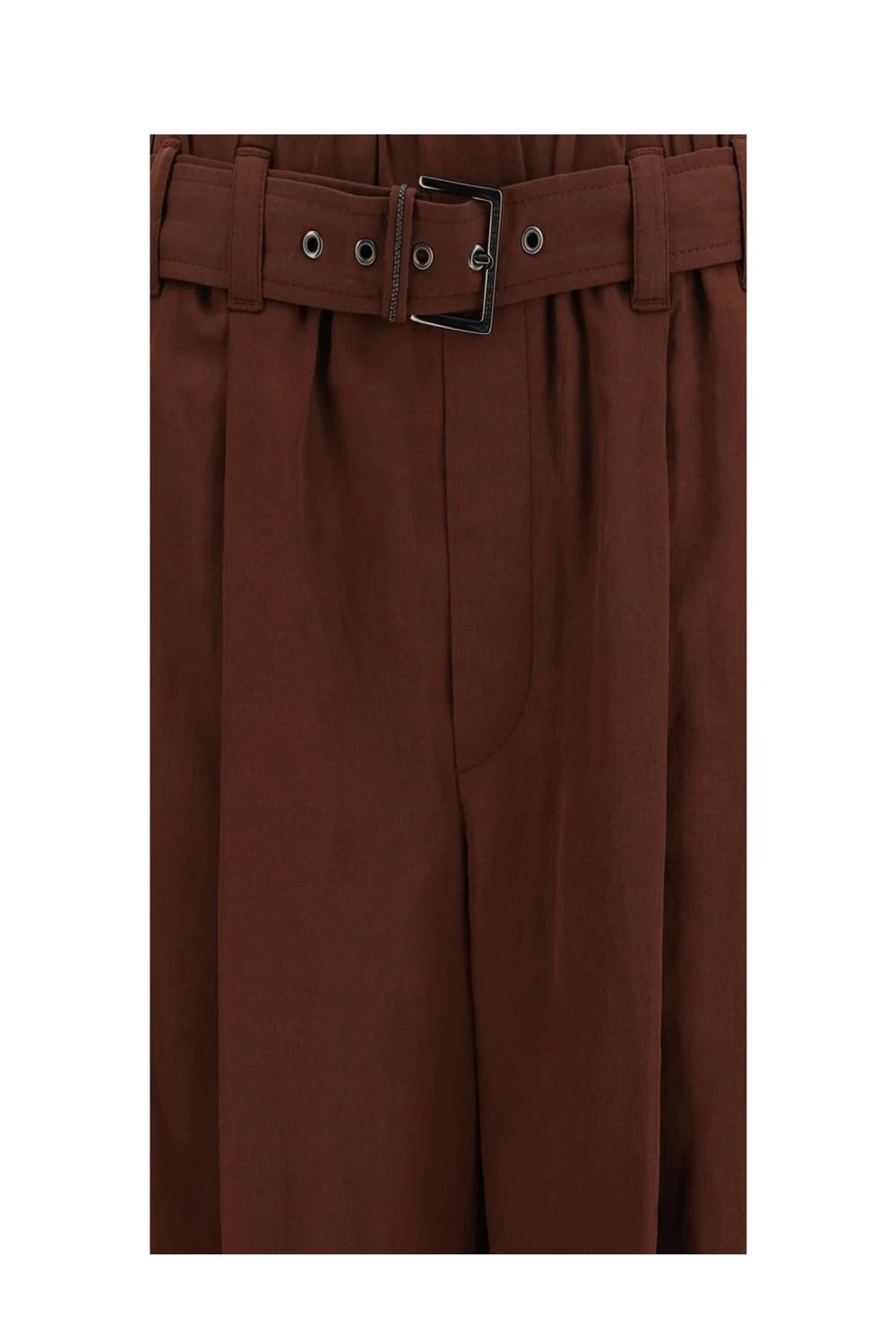 Brunello Cucinelli Palazzo Pant in brown, Cotton — view 3