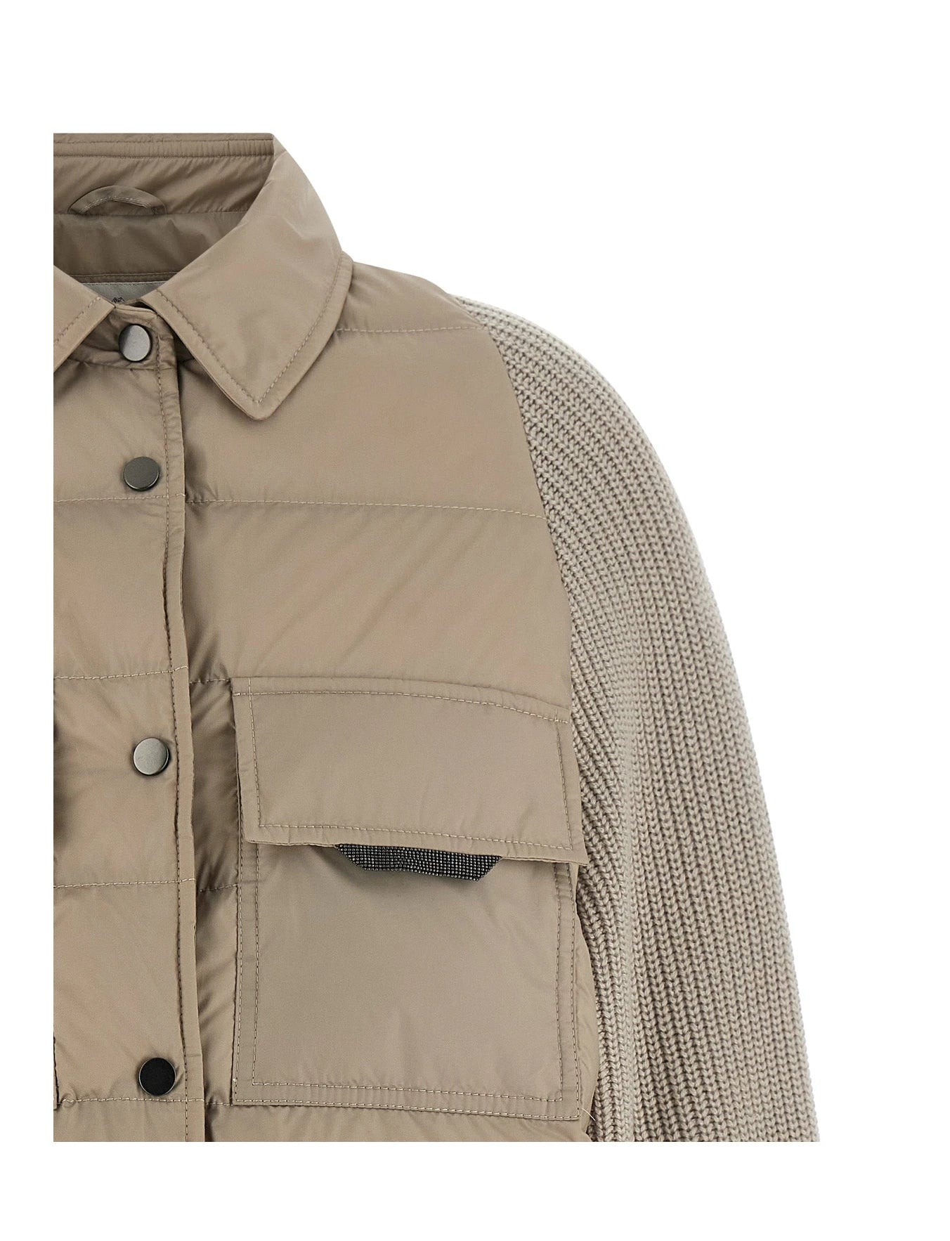 Brunello Cucinelli Puffer Jacket in beige, Polyester — view 3