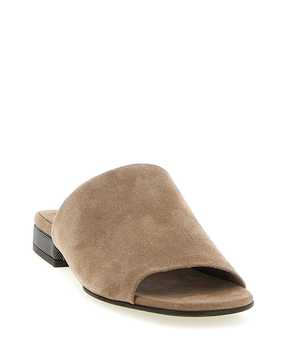 Brunello Cucinelli Slides in brown, Calfskin Leather — view 2