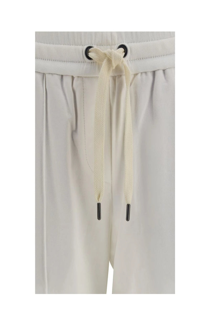 Brunello Cucinelli Sweatpant in white, Cotton — view 3