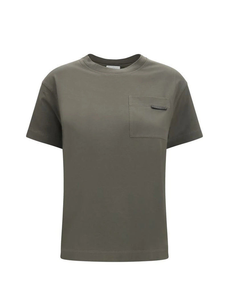 Brunello Cucinelli T-Shirt in green, Cotton