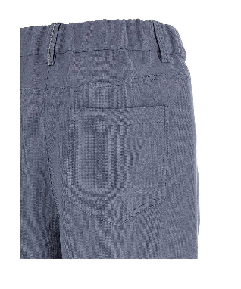 Brunello Cucinelli Trouser in blue, Viscose — view 4