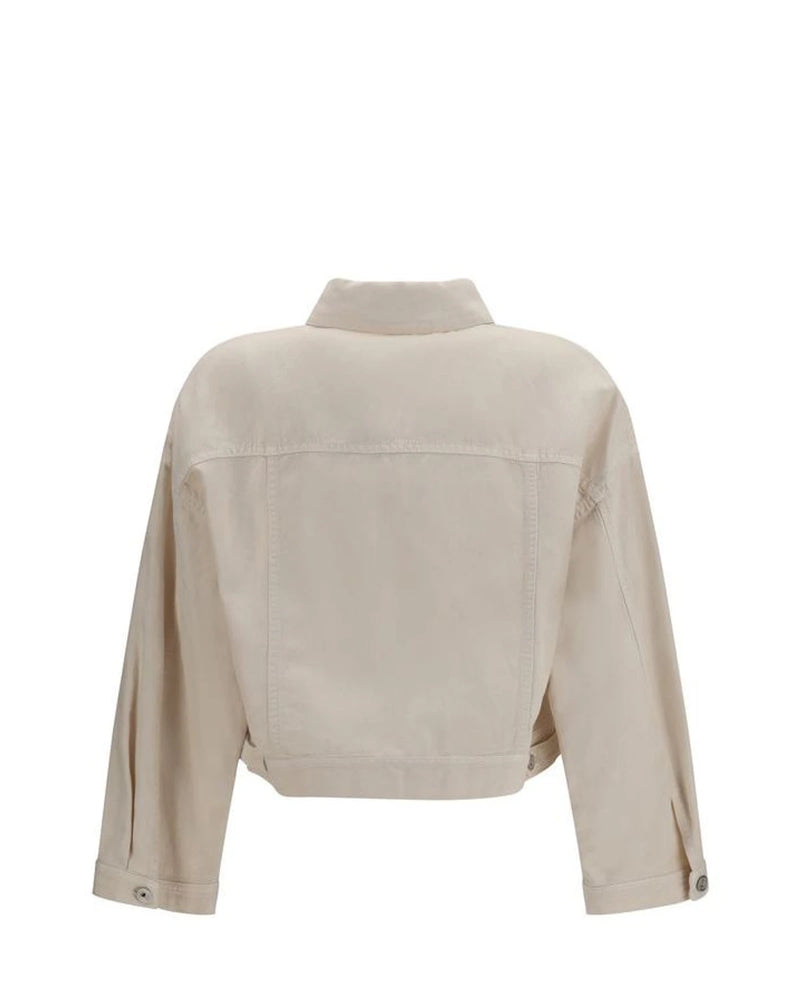 Brunello Cucinelli Trucker Jacket in white, Cotton — view 2