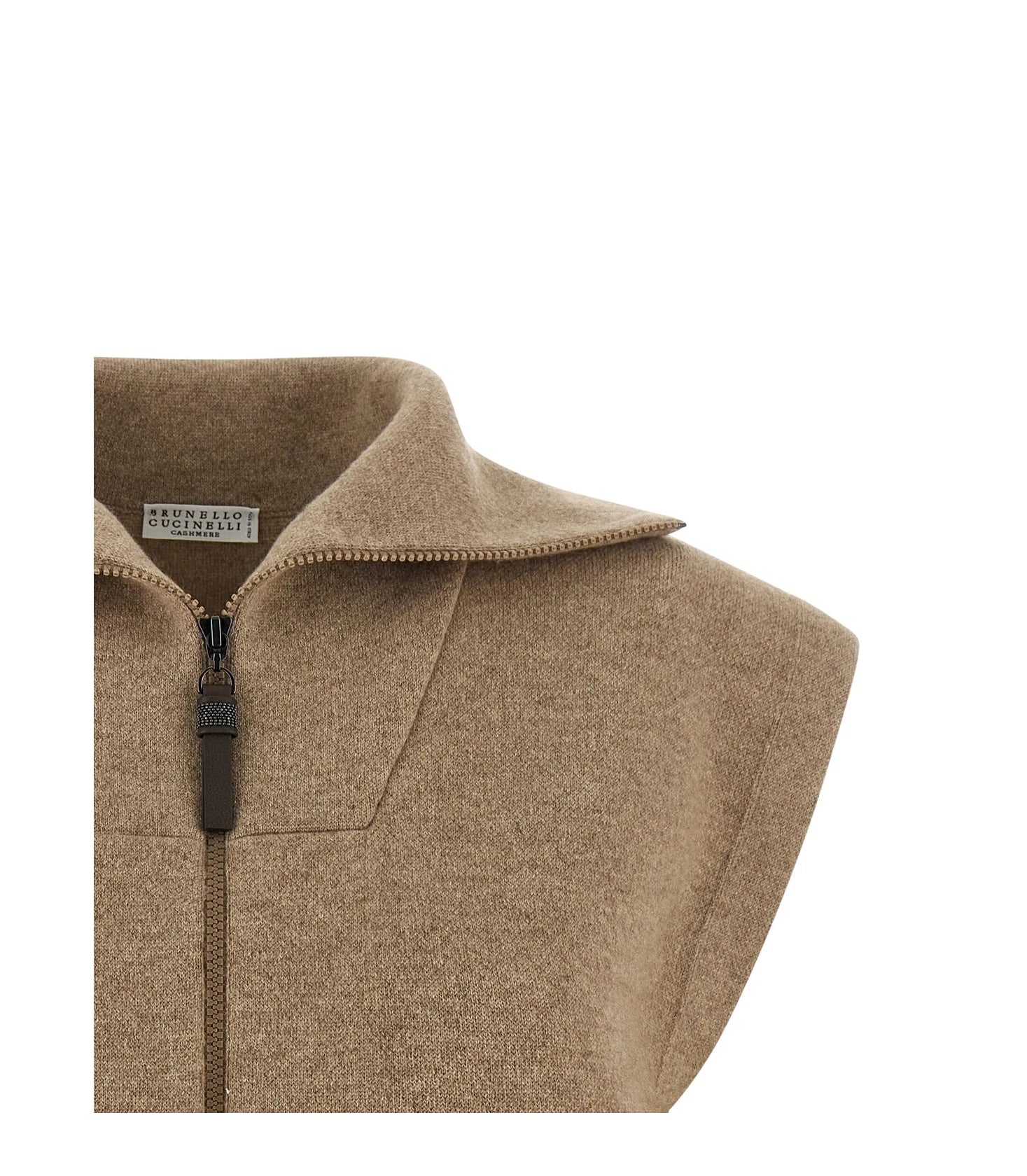 Brunello Cucinelli Vest in beige, Cashmere — view 3