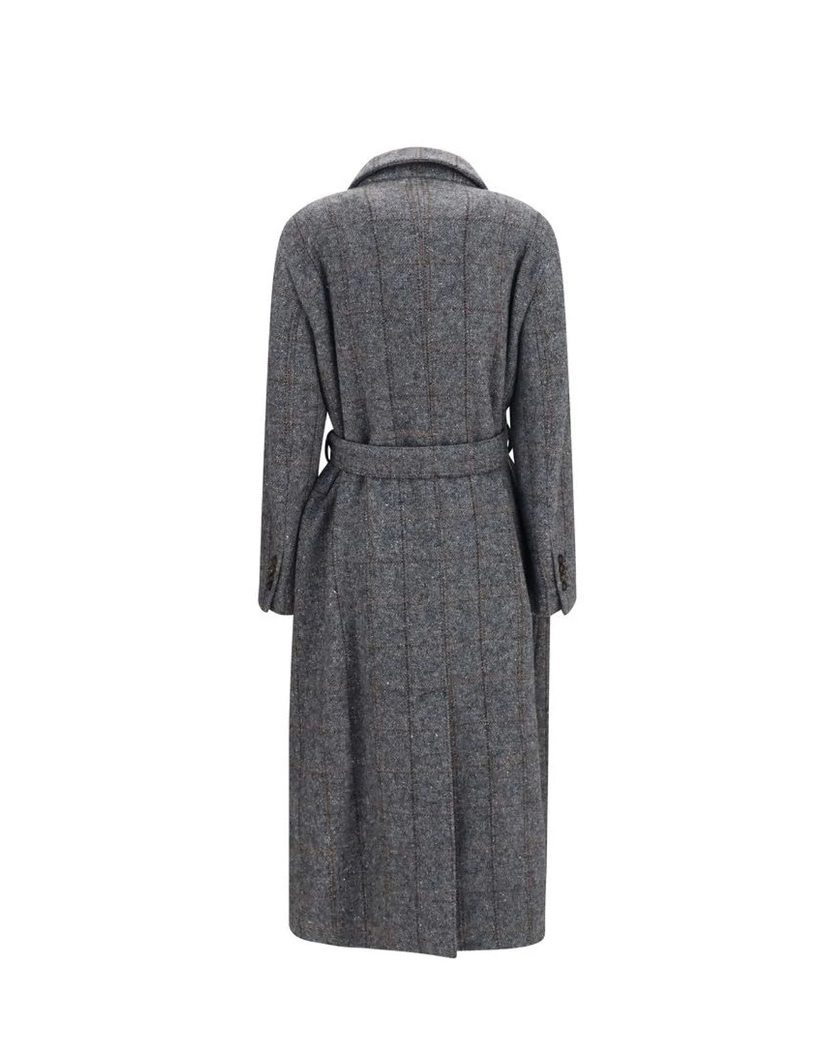 Brunello Cucinelli Wrap Coat in gray, Alpaca Vicugna — view 2