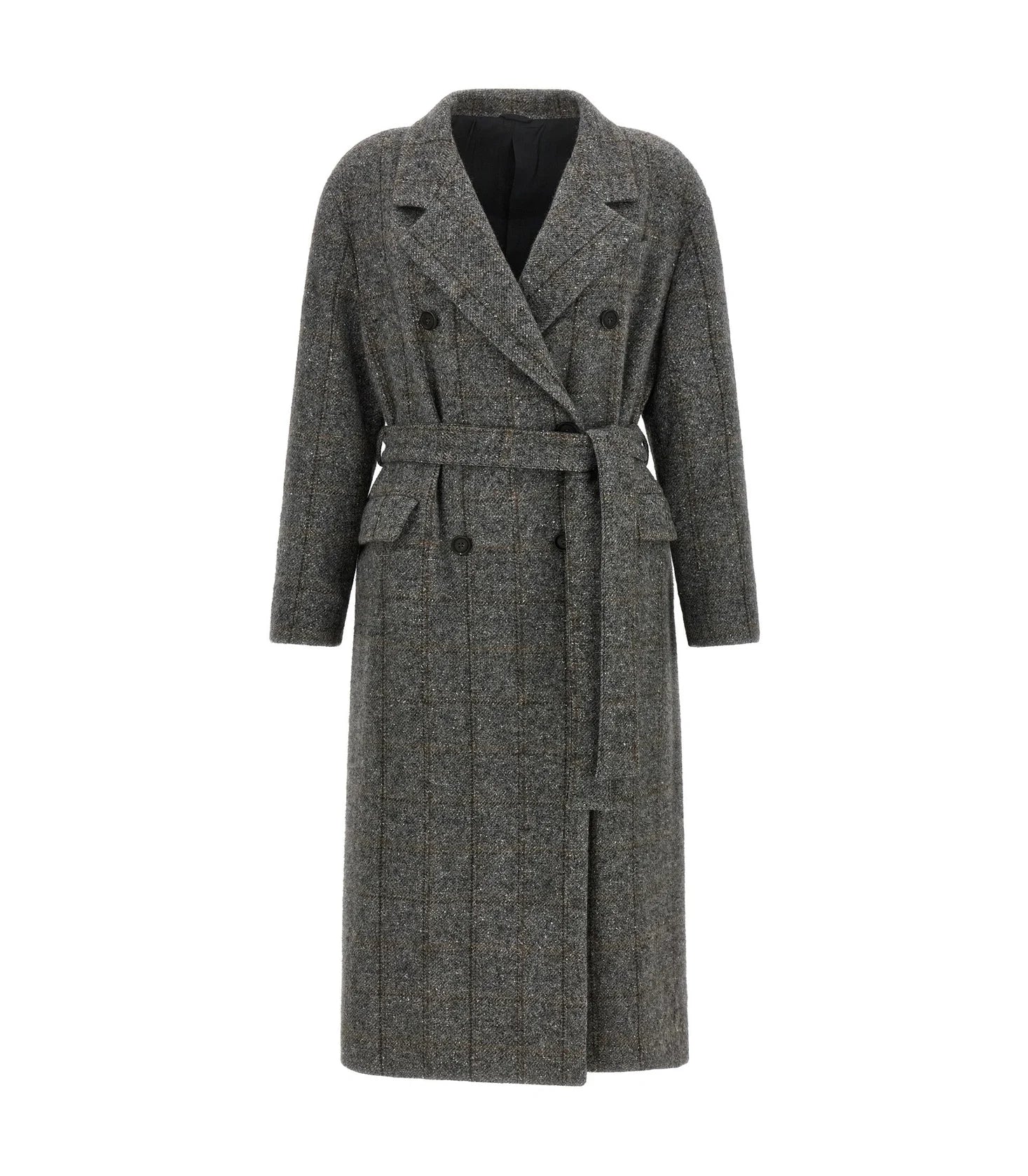 Brunello Cucinelli Wrap Coat in gray