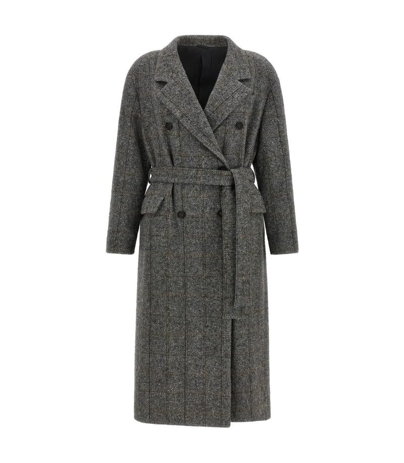 Brunello Cucinelli Wrap Coat in gray