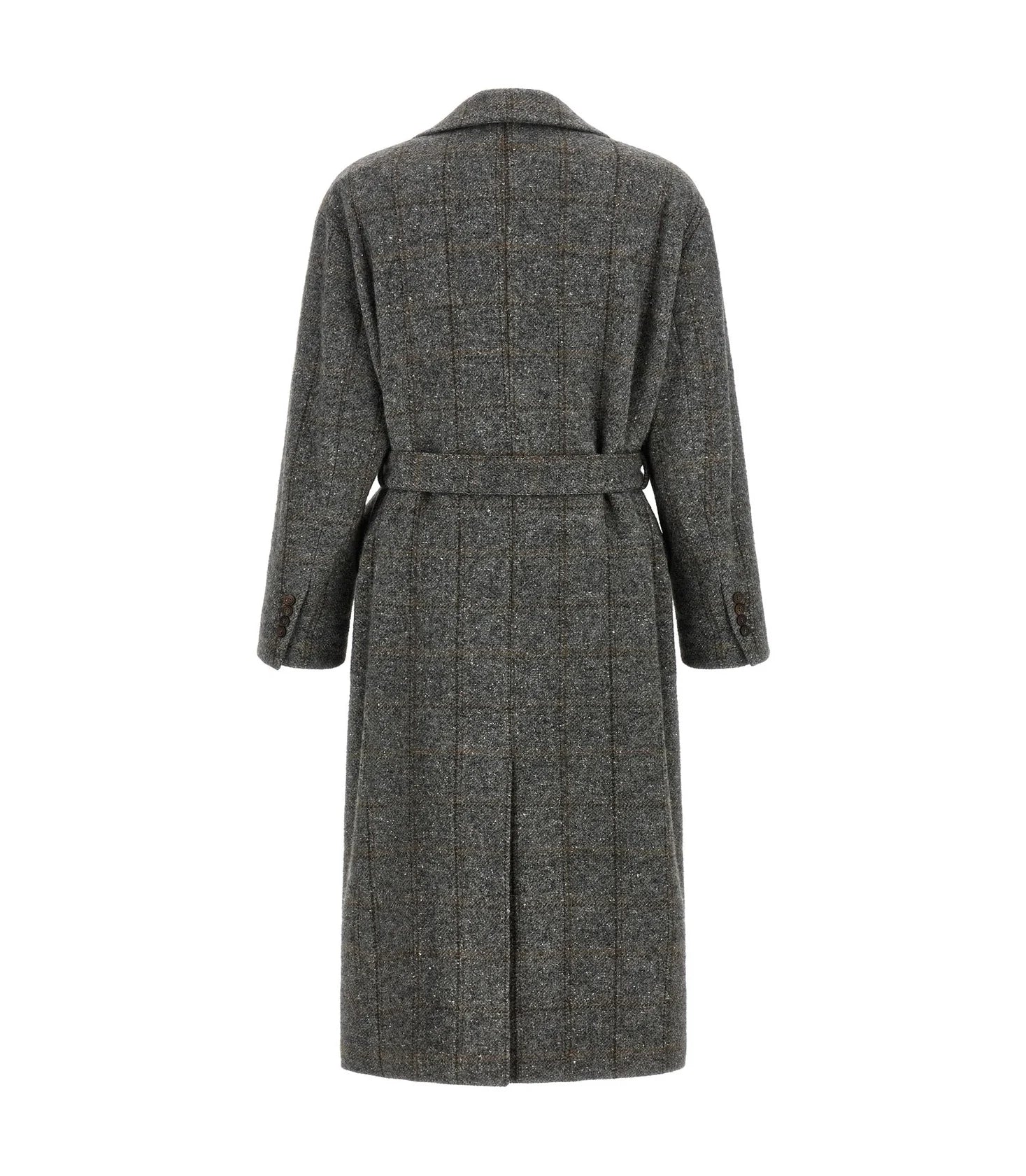 Brunello Cucinelli Wrap Coat in gray — view 2