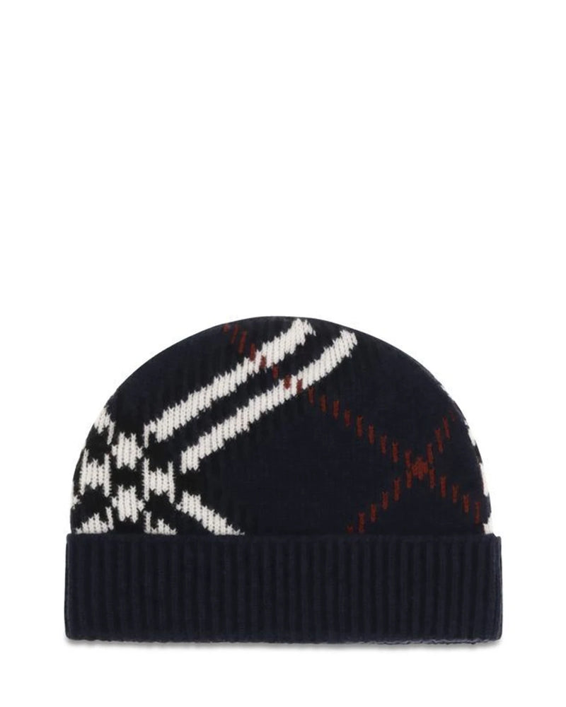 Burberry Beanie in navy, Kashmir