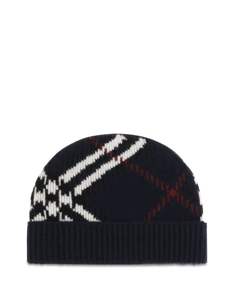 Burberry Beanie in navy, Kashmir — view 2
