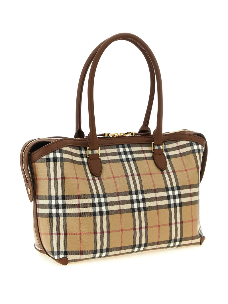 Burberry Satchel Bag in beige, Cotton — view 2