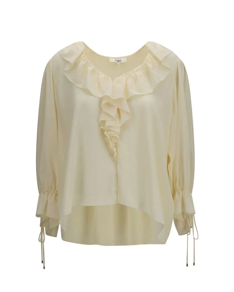 Chloé Blouse in beige, Silk