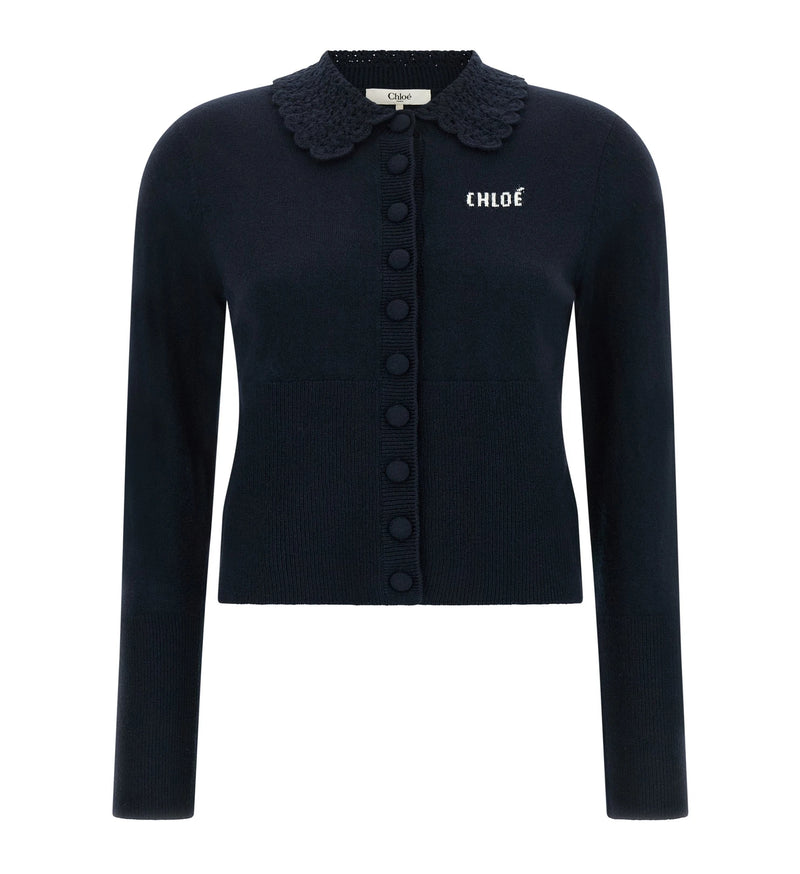 Chloé Cardigan in blue, Wool