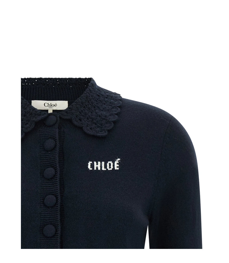 Chloé Cardigan in blue, Wool — view 3