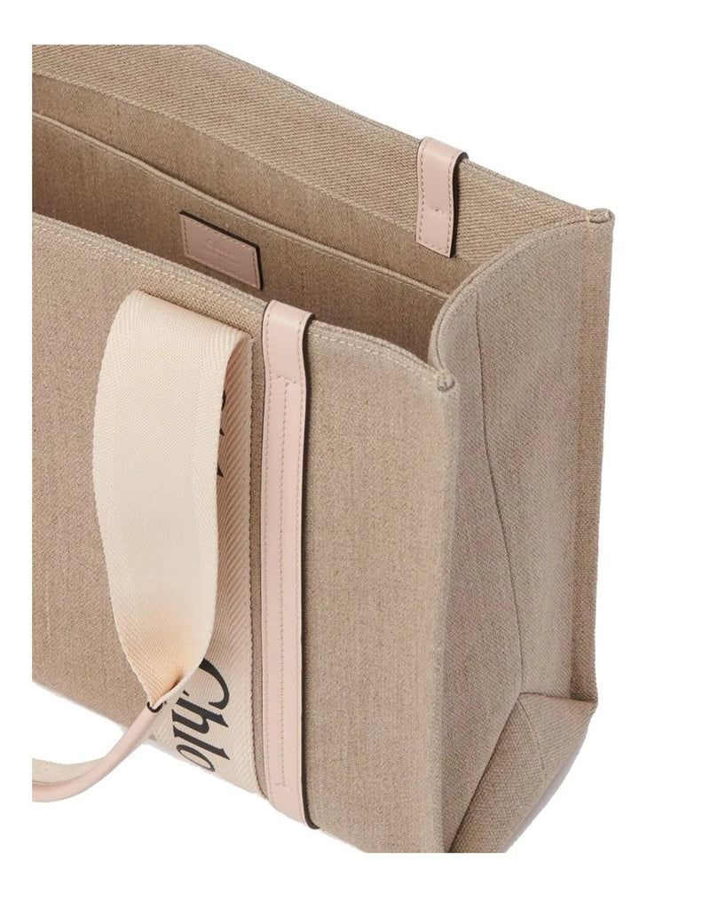 Chloé Tote Bag in beige, Linen — view 3