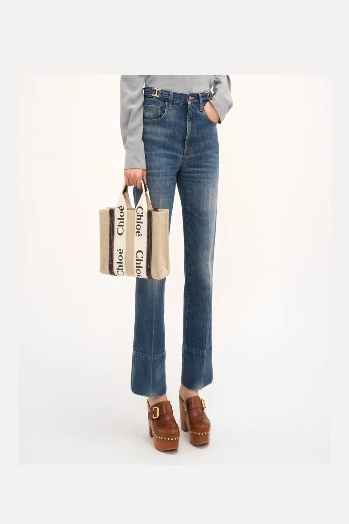 Chloé Tote Bag in beige, Linen — view 3