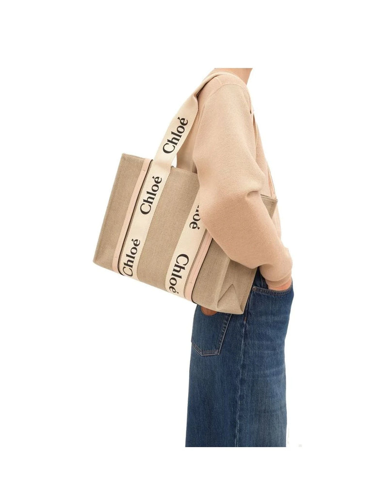 Chloé Tote Bag in beige, Linen — view 4