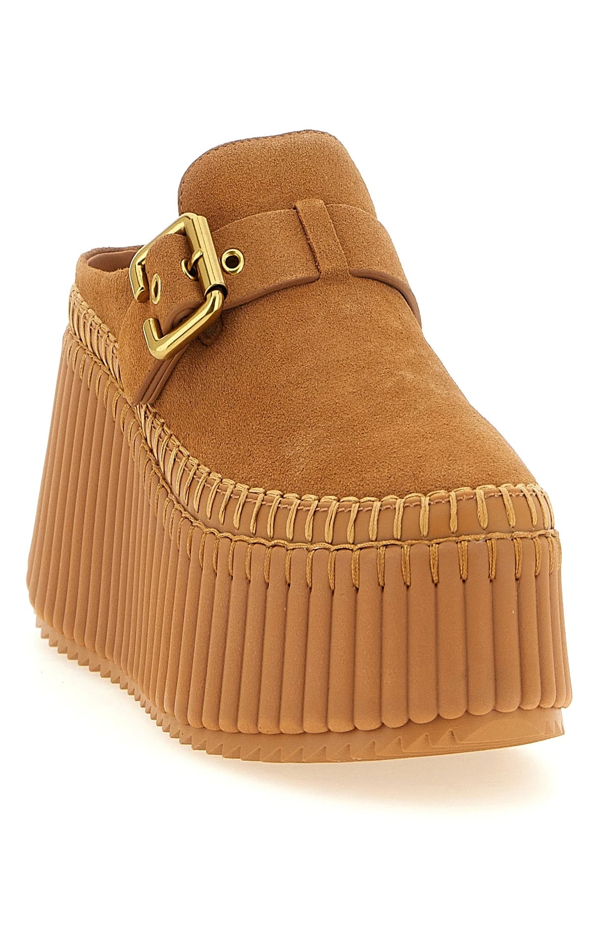 Chloé Wedges in beige, Calfskin Leather — view 2