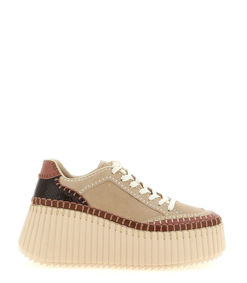 Chloé Wedges in beige, Polyester