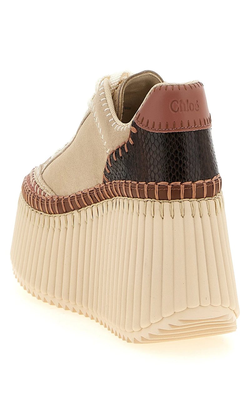 Chloé Wedges in beige, Polyester — view 3