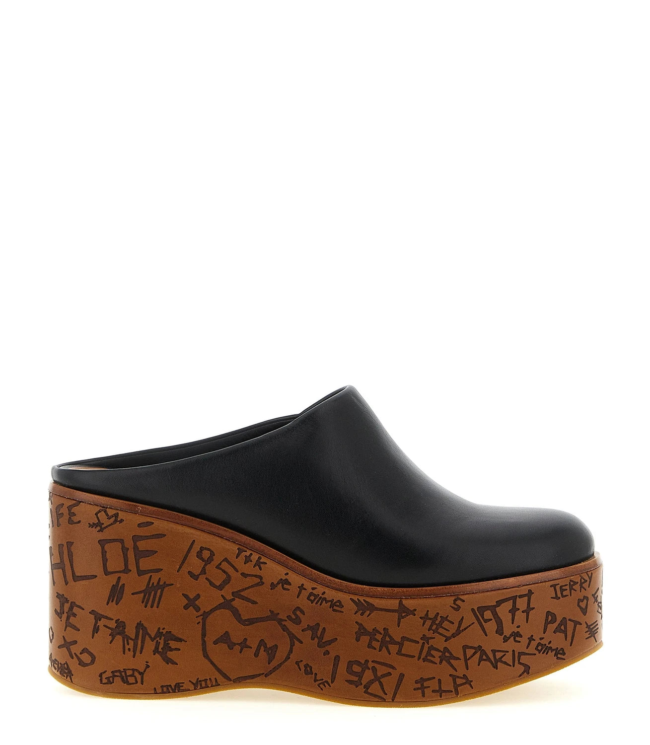 Chloé Wedges in black, Calfskin Leather