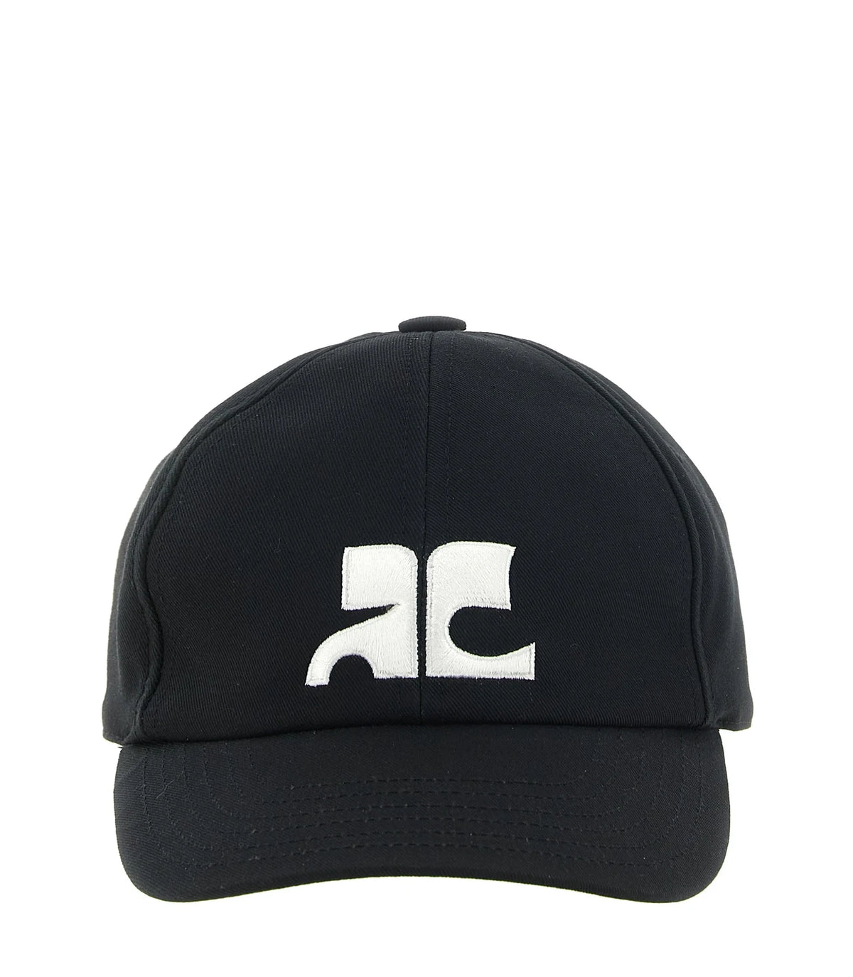 Courrèges Baseball Cap in black, Cotton