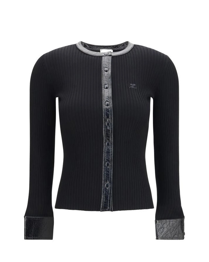 Courrèges Cardigan in black, Viscose