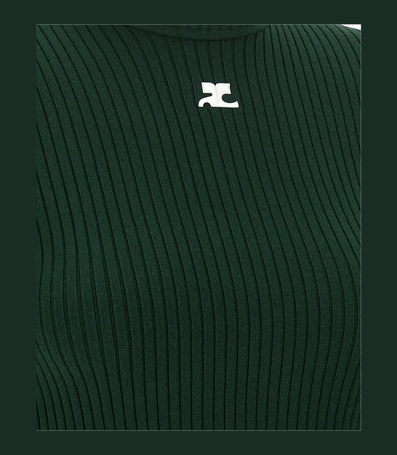 Courrèges Sweater in green, Viscose — view 4