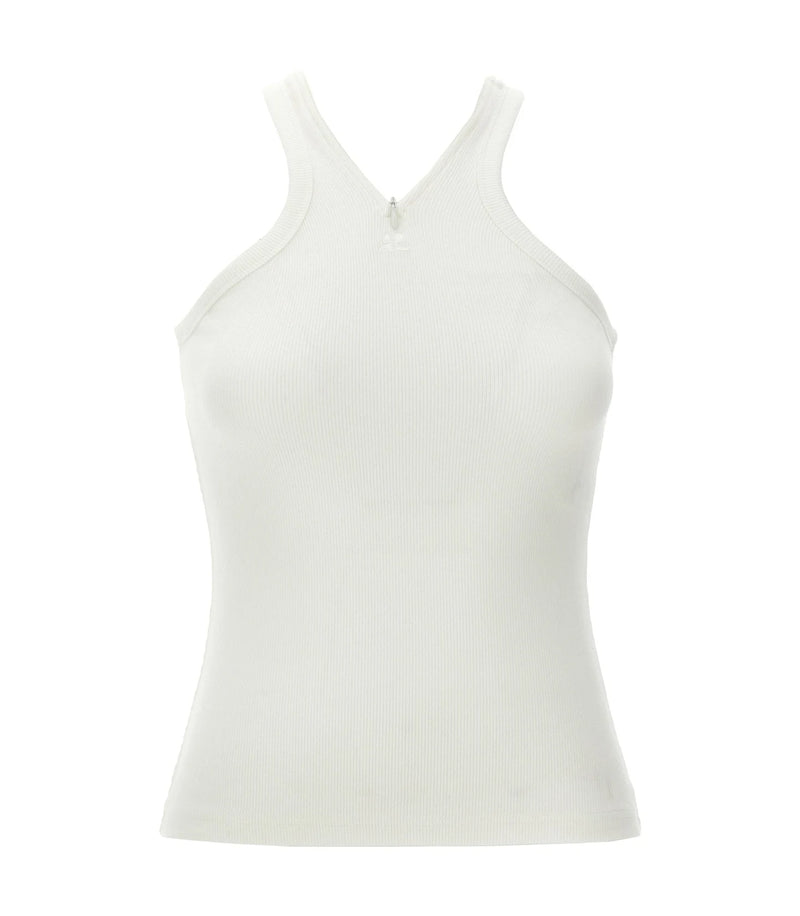Courrèges Tank Top in white, Cotton
