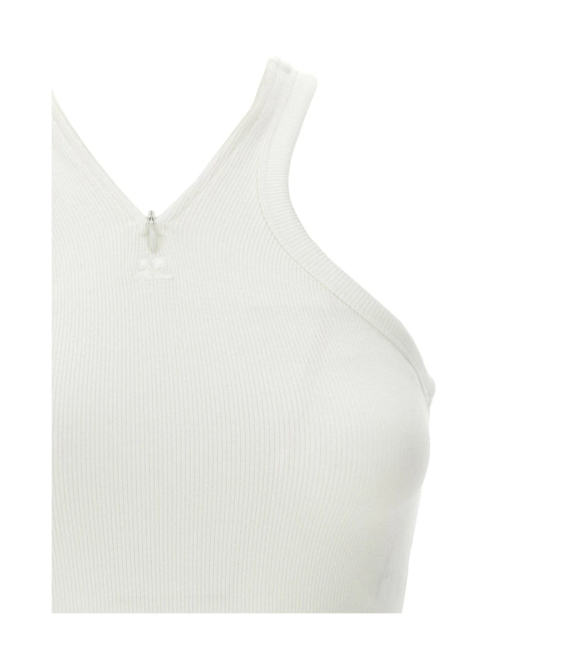 Courrèges Tank Top in white, Cotton — view 3