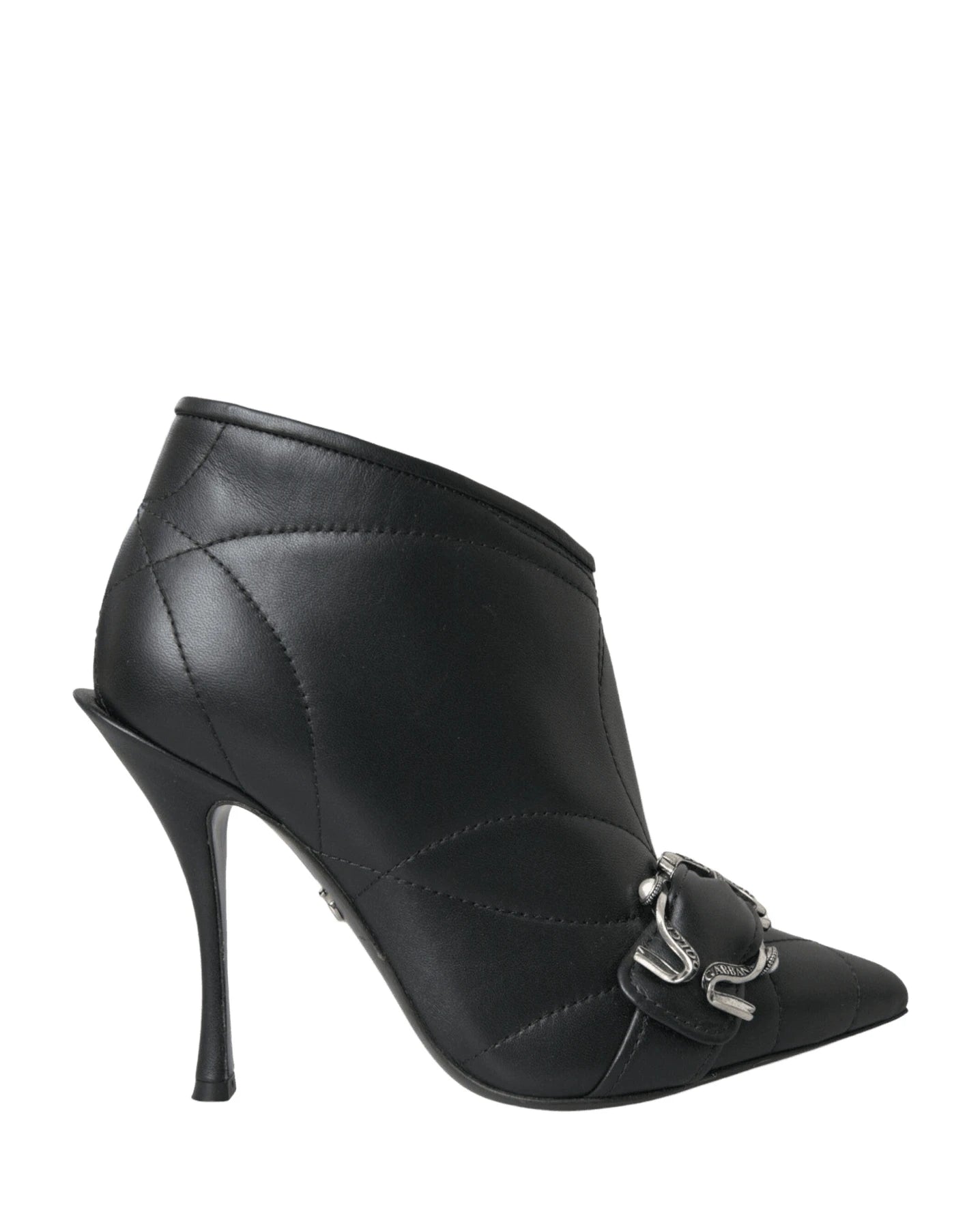 Dolce & Gabbana Black Devotion Quilted Buckled Boots Shoes Boots