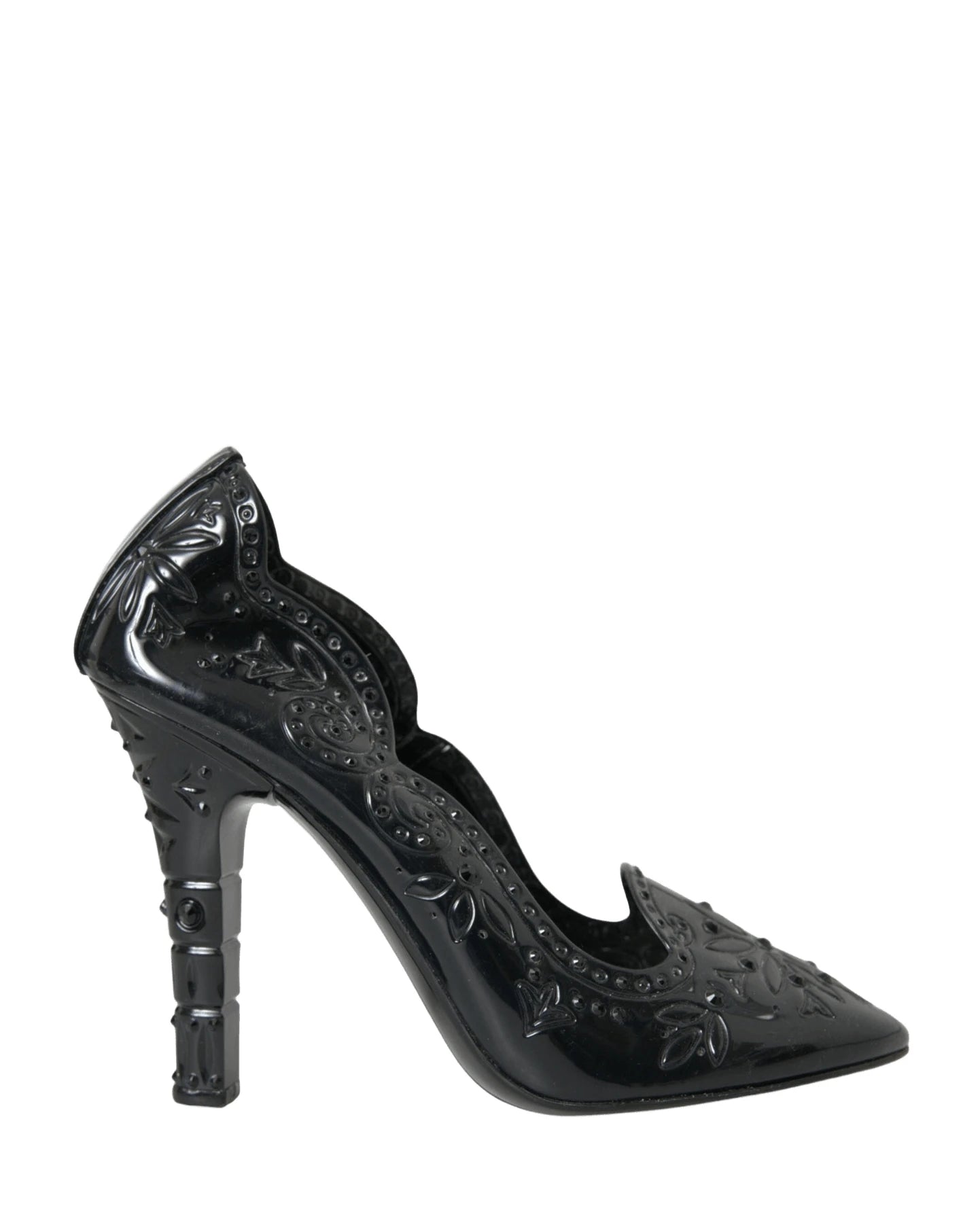 Dolce & Gabbana Black Crystal Cinderella Heels Pumps Shoes Heels