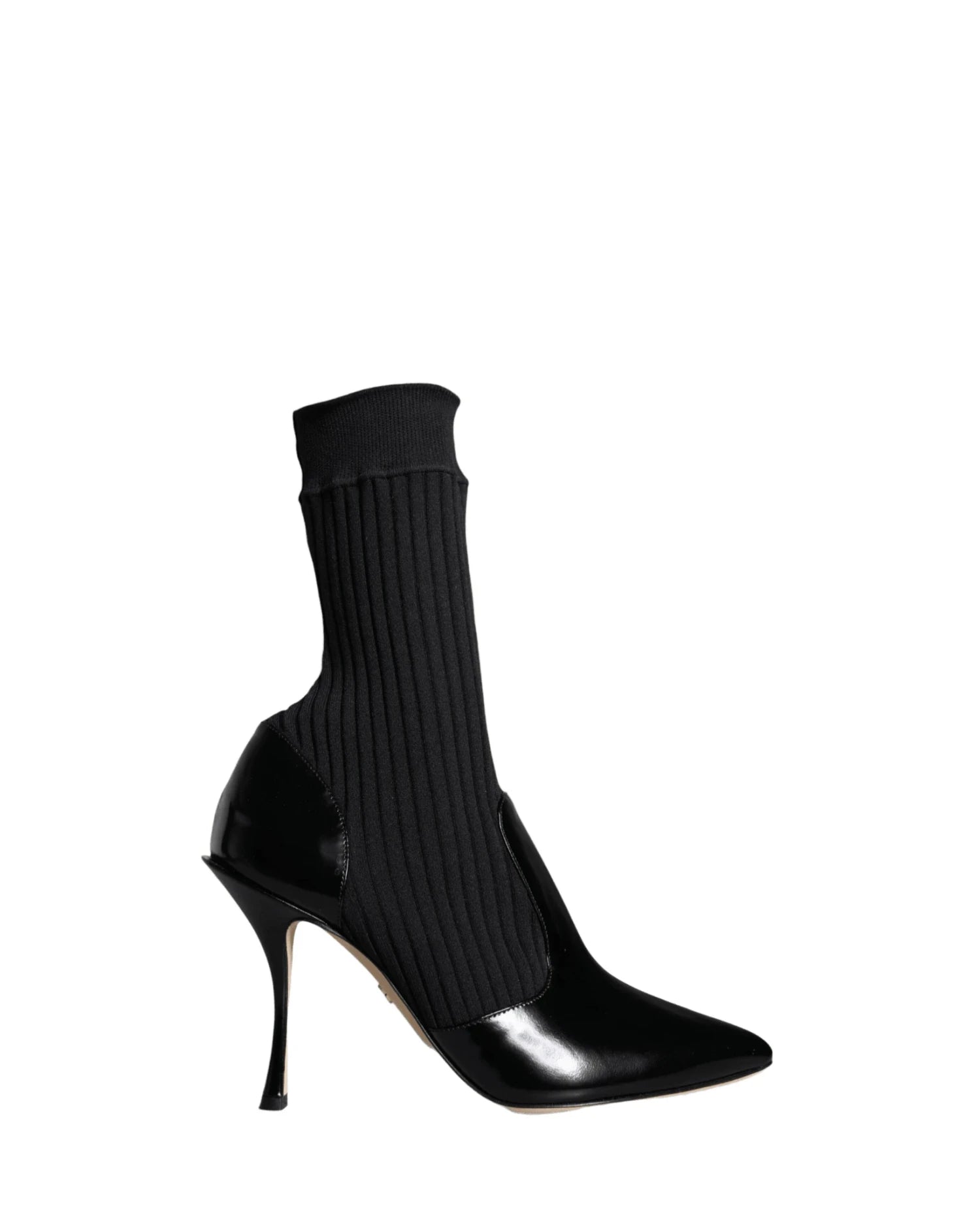 Dolce & Gabbana Black Stretch Stilettos Booties Socks Shoes Boots