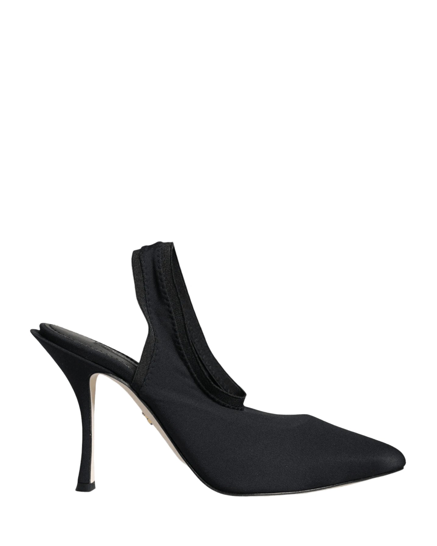 Dolce & Gabbana Black Jersey Stretch Heels Slingback Shoes Glam Steals