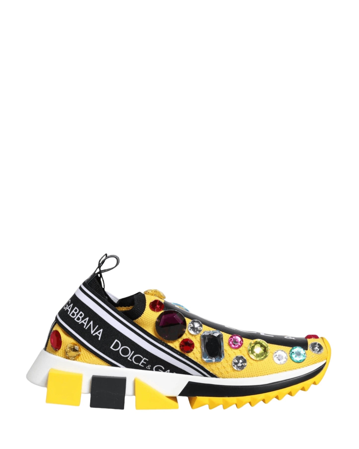 Dolce & Gabbana Yellow Sorrento Crystals Low Top Sneakers Shoes Glam Steals