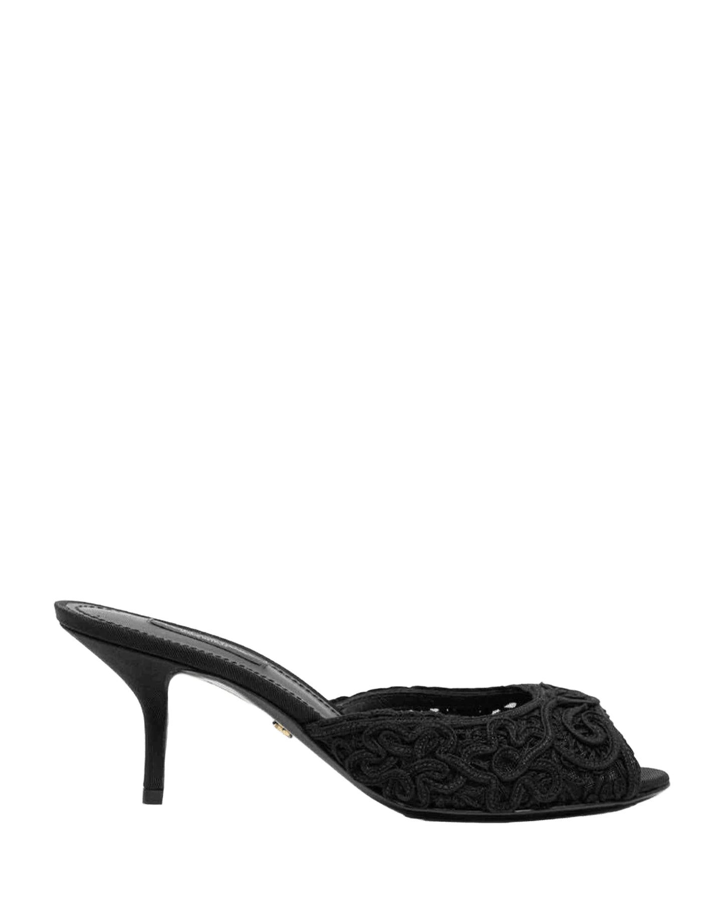 Dolce & Gabbana Black Cotton Sandal