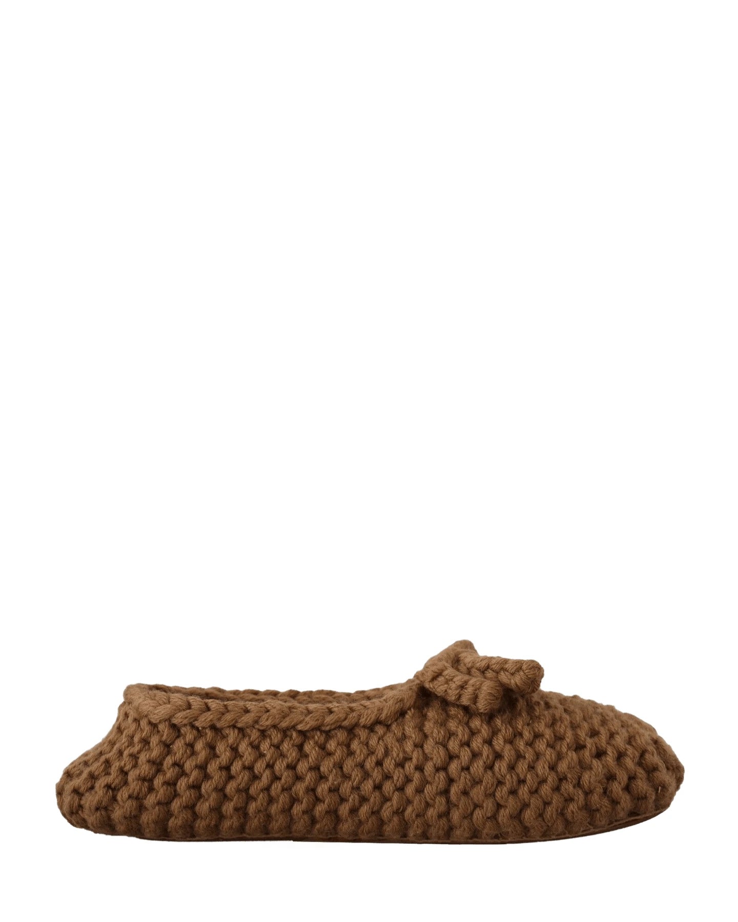 Dolce & Gabbana Brown Wool Elegant Knit Ballerina Flats Flats