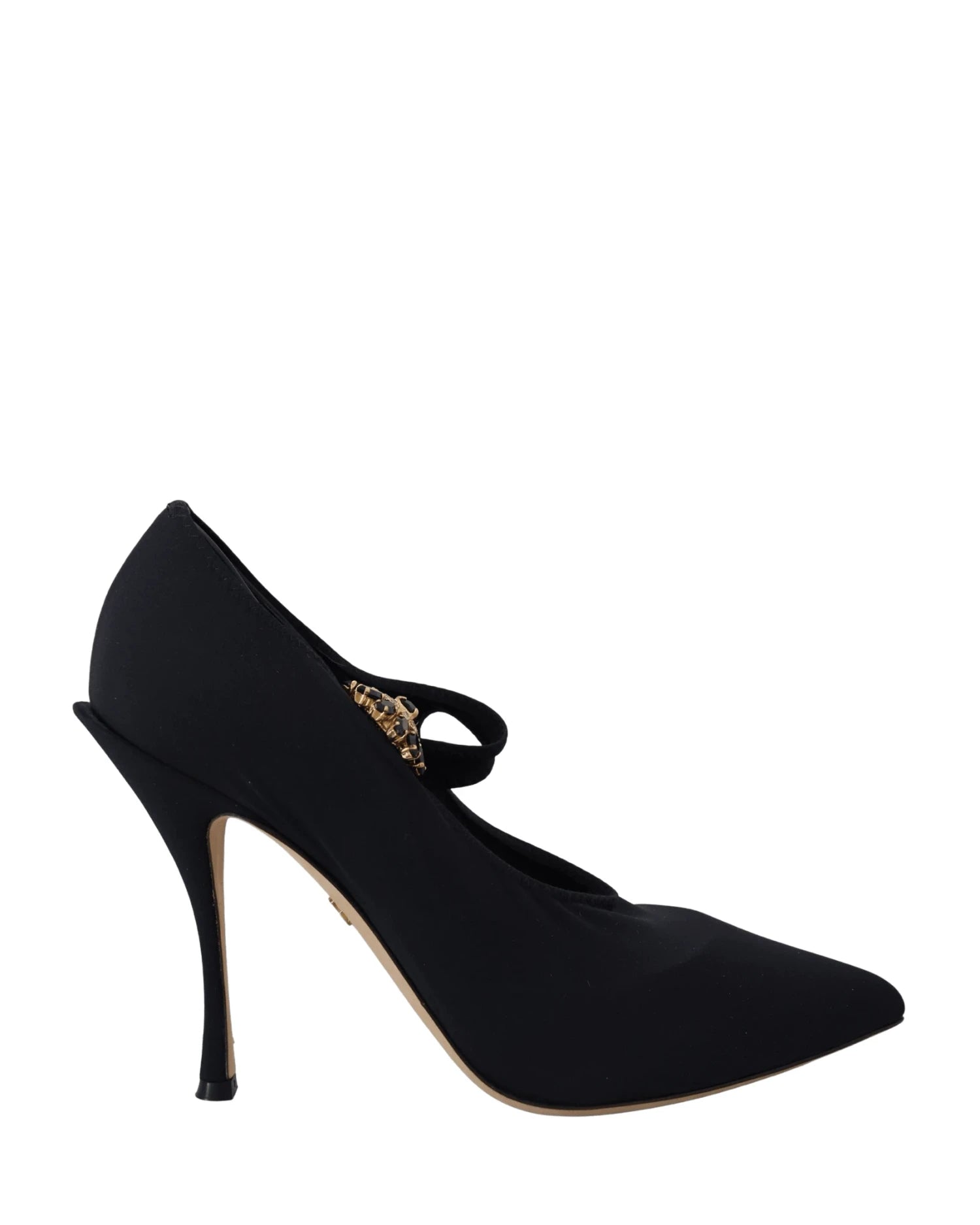 Dolce & Gabbana Black Socks Stretch Crystal Pumps Heels