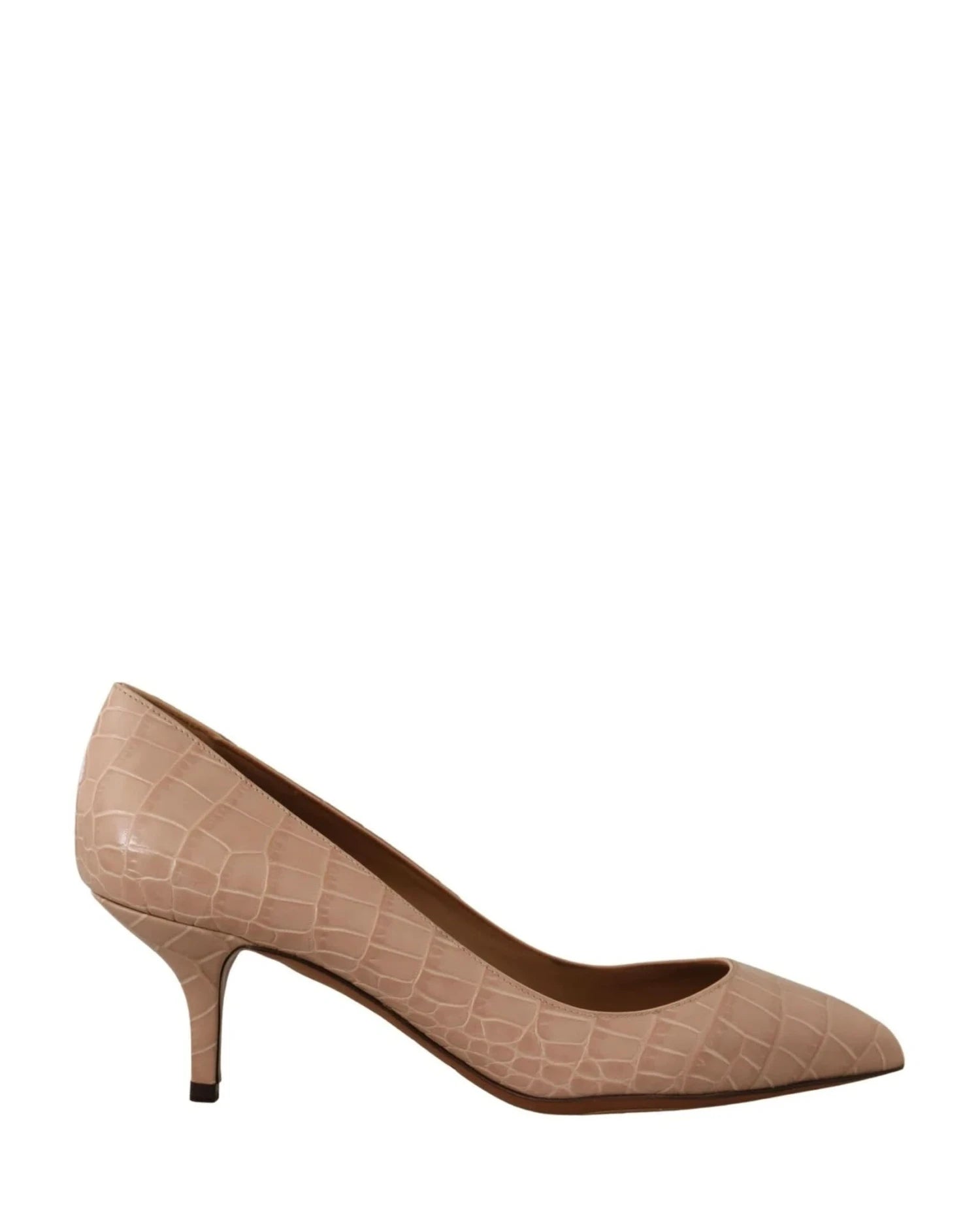 Dolce & Gabbana Beige Leather Pointed Heels Heels