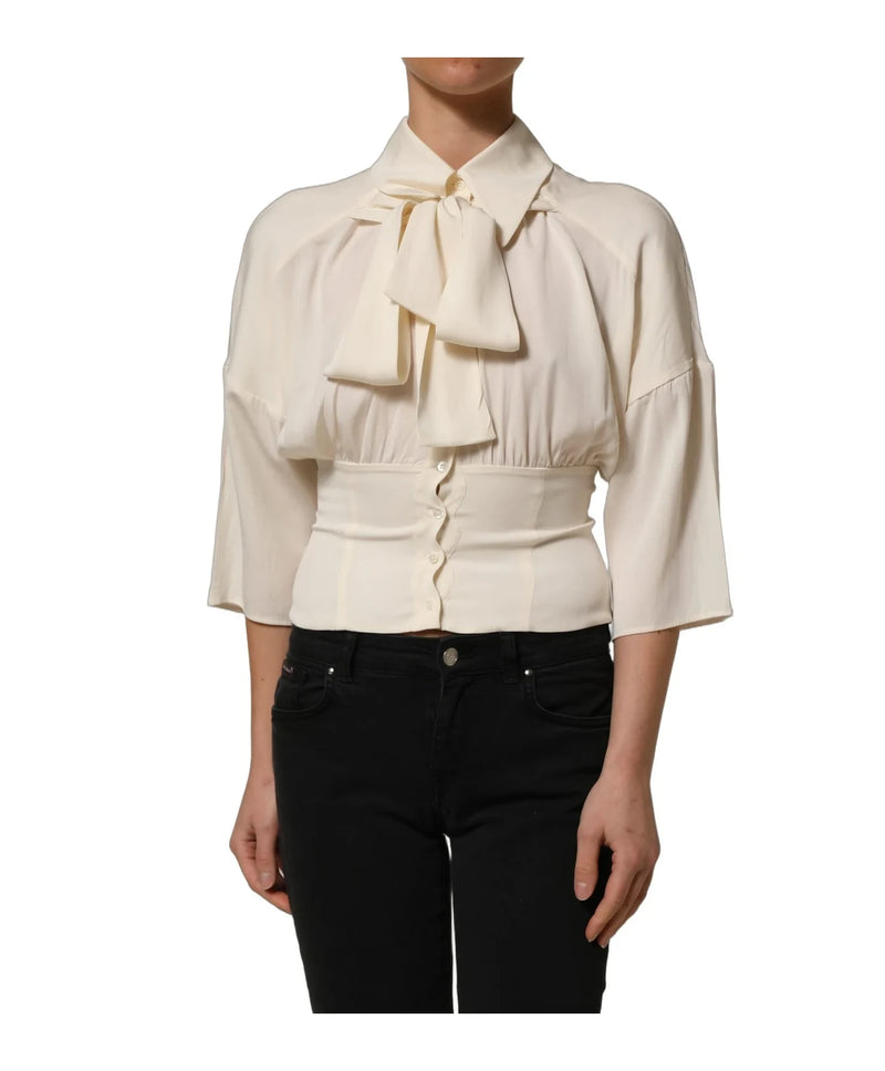 Dolce & Gabbana Blouse in white, Silk — view 3