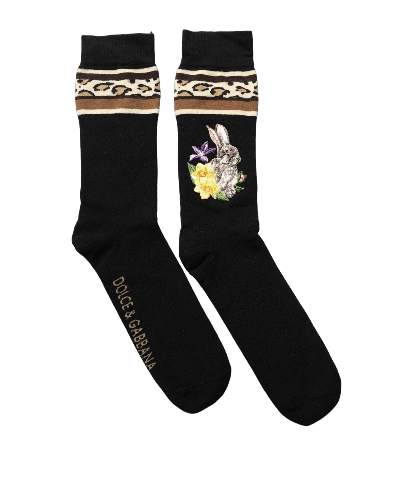 Dolce & Gabbana Crew Sock in black, Virgin Wool — view 3