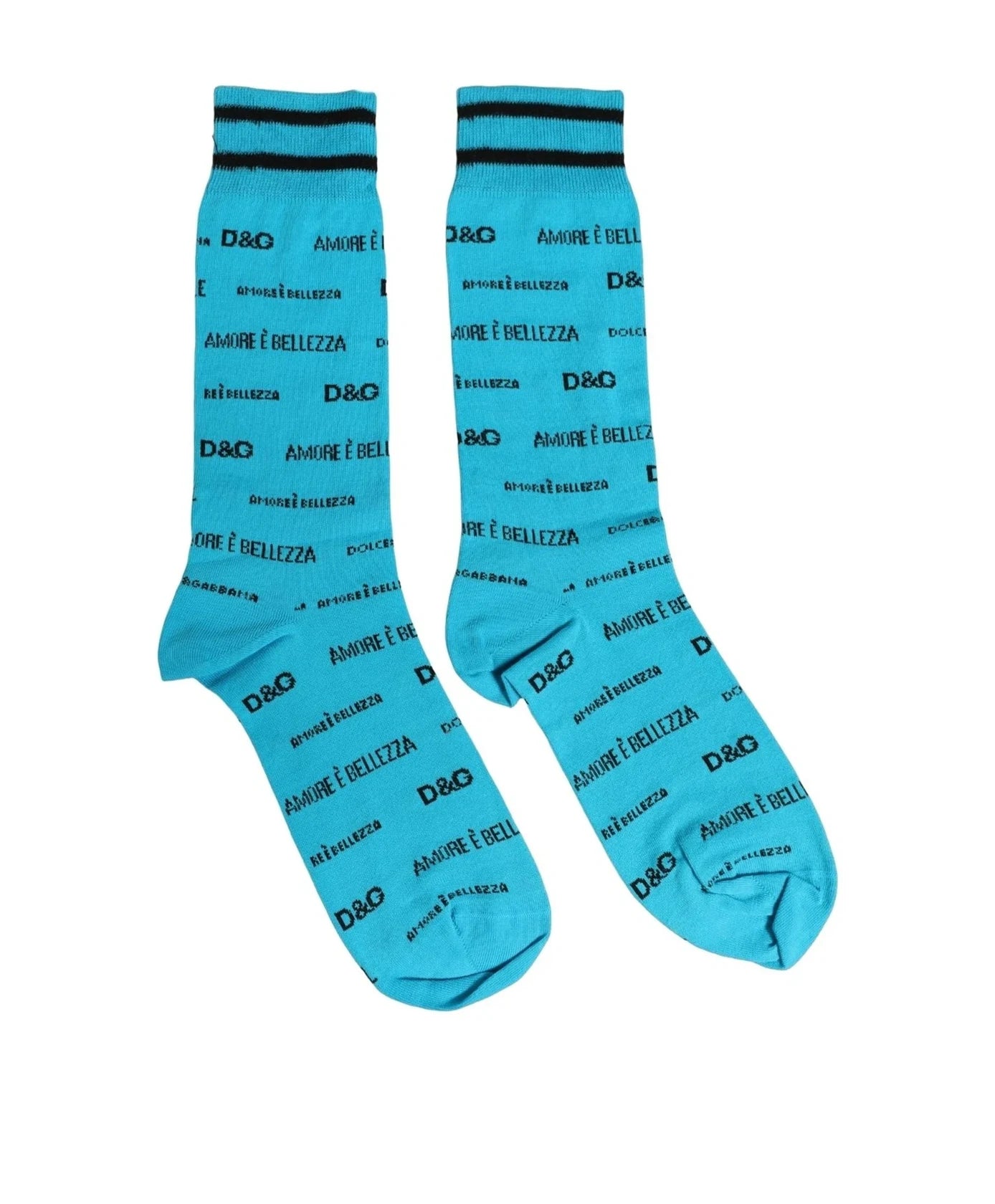 Dolce & Gabbana Crew Sock in blue, Cotton — view 3
